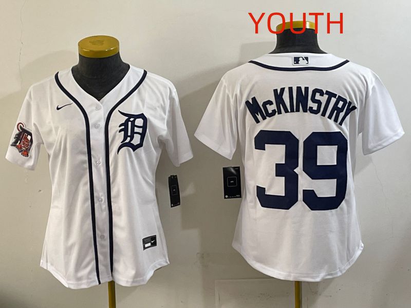 Youth Detroit Tigers #39 Mckinstry White Game Nike MLB Jersey style 005->youth mlb jersey->Youth Jersey